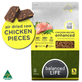 Balanced Life Enhanced Raw Air Dried Chicken & Kibble - 2.5kg & 9kg