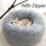 Plush Donut Pet Bed with Detachable Cover