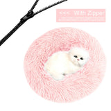 Plush Donut Pet Bed with Detachable Cover