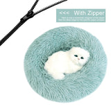 Plush Donut Pet Bed with Detachable Cover