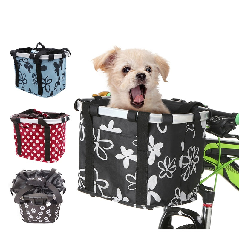 Patterned Folding Bike Basket MyDog N More