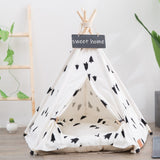 Pet Teepee with Cushion Base for Small to Medium Pets