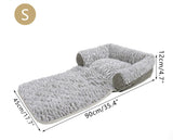 Four Options for Four Seasons Pet Bed with Mat Extender and Flip Over Blanket