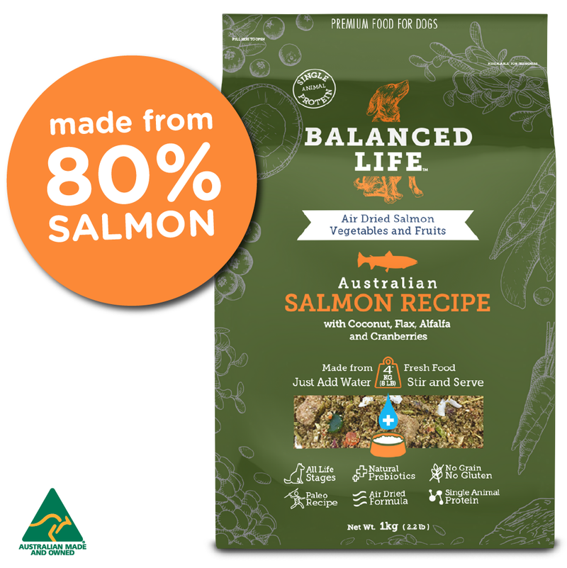 Balanced Life Rehydrate Raw Air Dried Salmon For Dogs Puppies 200g 1kg 3.5kg