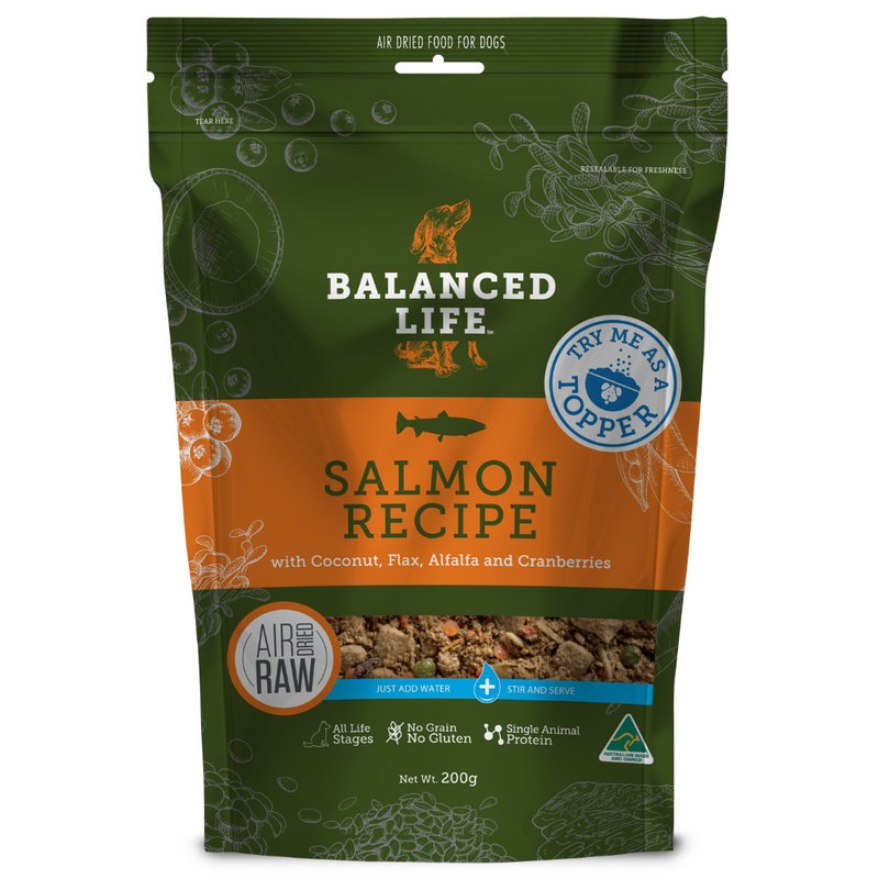 Balanced Life Rehydrate Raw Air Dried Salmon For Dogs Puppies 200g 1kg 3.5kg