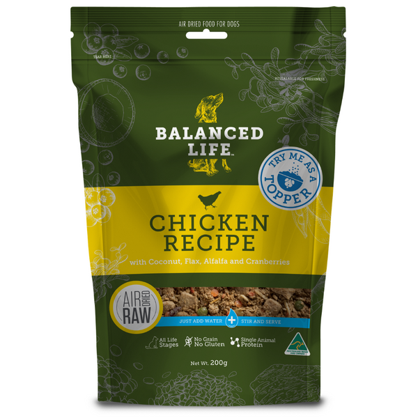 Balanced Life Rehydrate Raw Air Dried Chicken For Dogs & Puppies - 200g, 1kg & 3.5kg