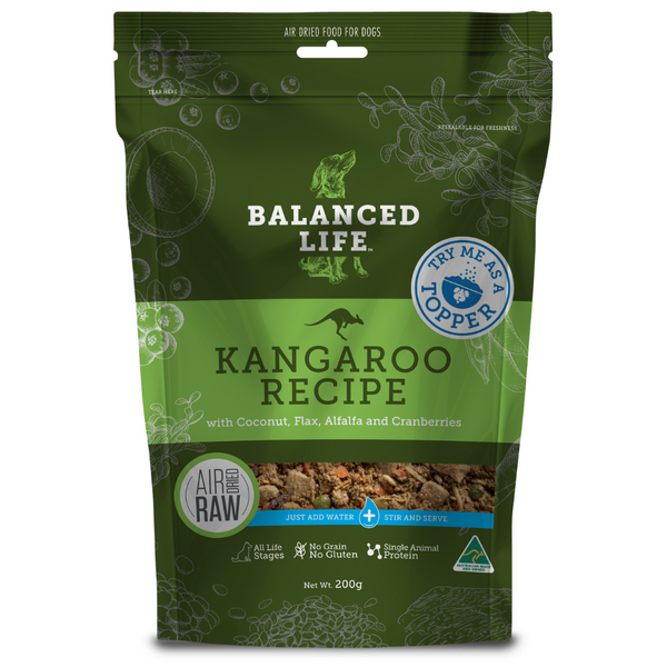 Balanced Life Rehydrate Raw Air Dried Kangaroo For Dogs & Puppies - 200g, 1kg & 3.5kg