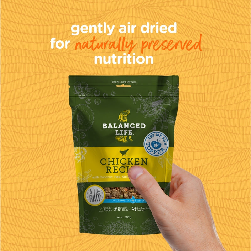 Balanced Life Rehydrate Raw Air Dried Chicken For Dogs & Puppies - 200g, 1kg & 3.5kg