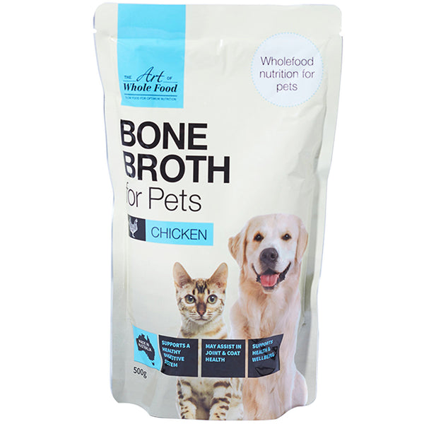 Art of Whole Food Chicken Bone Broth For Pets Carton of 8 x 500mL Pouches