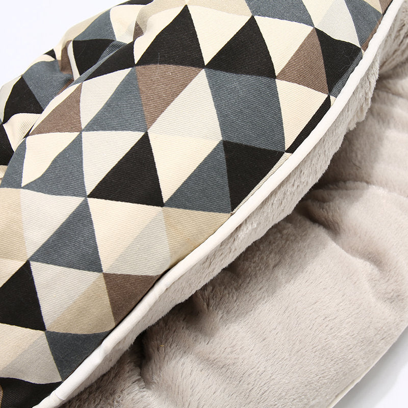 Cooby Washable Geometric Print Dog Bed for Small to Large Dogs