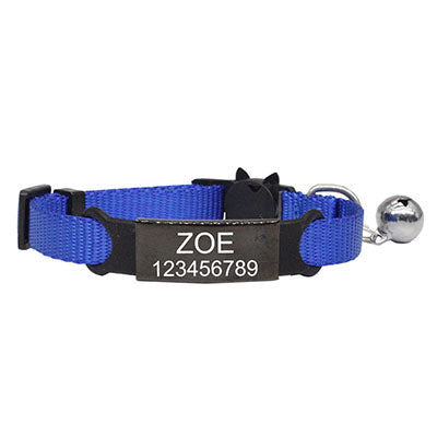 Laser Engraved Custom Pet Collar With Bell