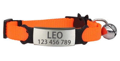 Laser Engraved Custom Pet Collar With Bell
