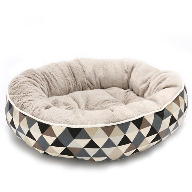 Cooby Washable Geometric Print Dog Bed for Small to Large Dogs