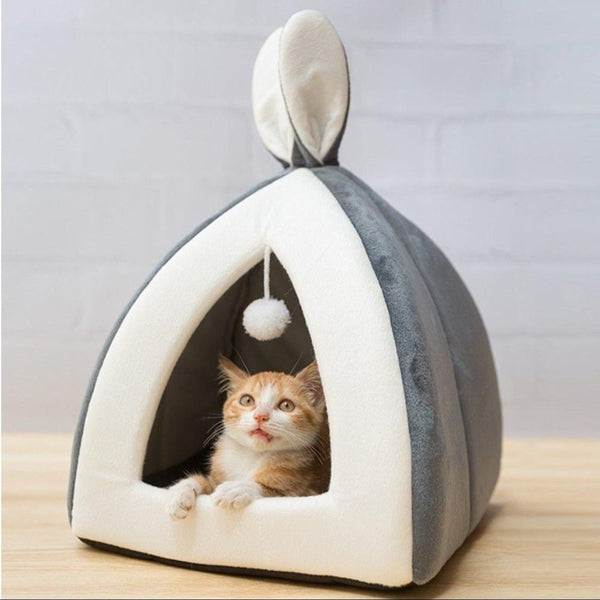 Cheeky Rabbit Ears Cosy Pet House for Cat, Kitten or Tiny Pet