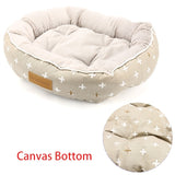Cooby Dog Bed with Canvas Patterns and Fleece Cushion