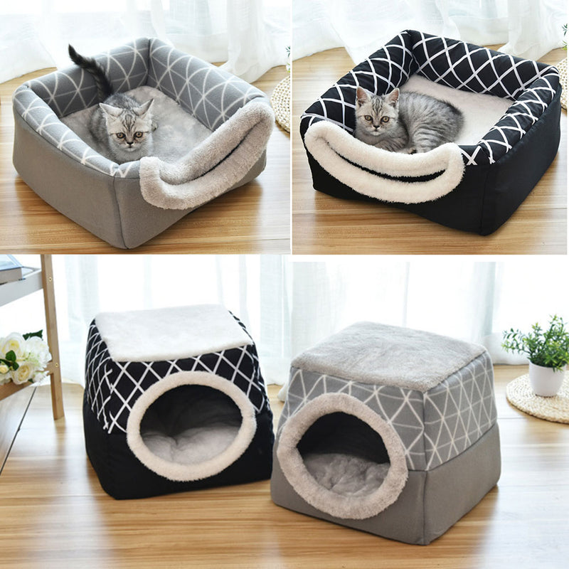 Pet Bed and Cube Den for Cats, Kittens and Tiny Dogs