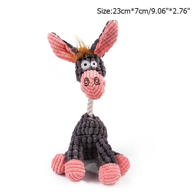 Corduroy Donkey Plush Squeaky Toy