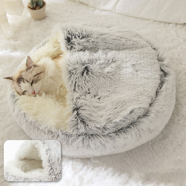 2 In 1 Cozy Sleep Bed and Nest for Cats and Small Dogs