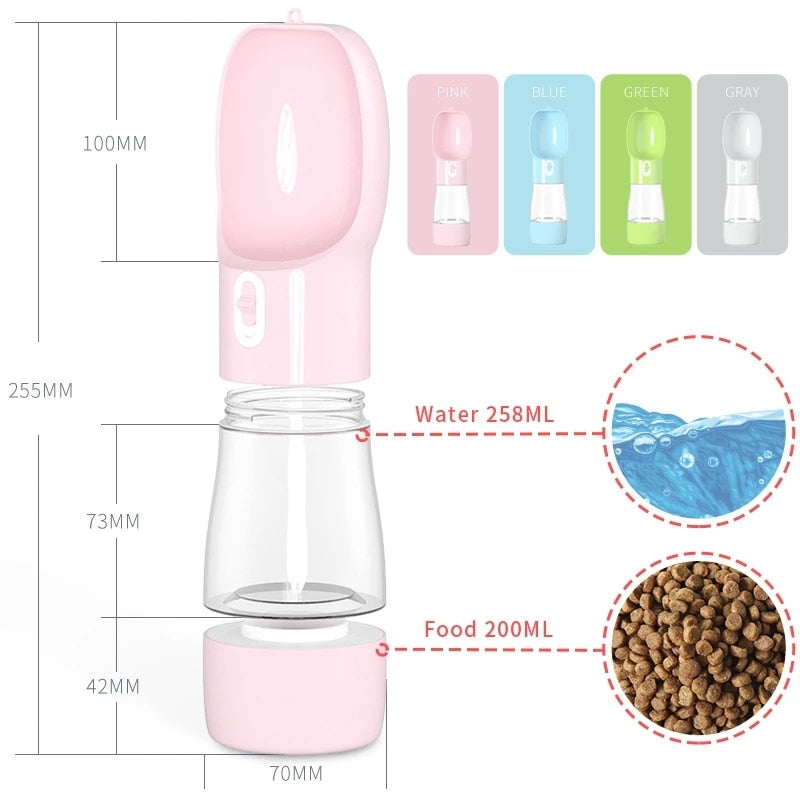 Handy Food and Water Portable Pet Bottle Duo