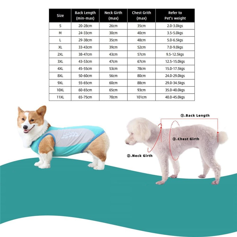 Pet Cooling Rash Vest for Summer Heat and Sun Protection